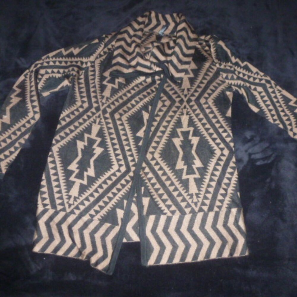 🧥 Women's Aztec Boho Open Front Long Cardigan Sweater (XL) by VIP